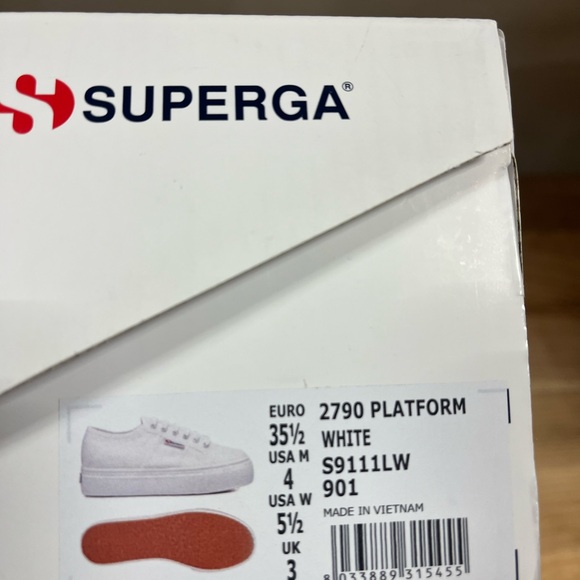 Superga 2790 white platform, size 5.5 - Picture 2 of 2